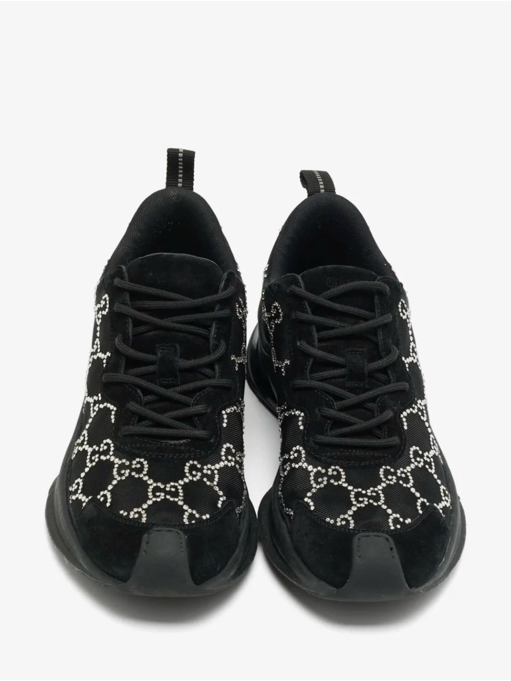 Gucci Gg Run Black Crystal-Embellished Women's Sneakers 37.5